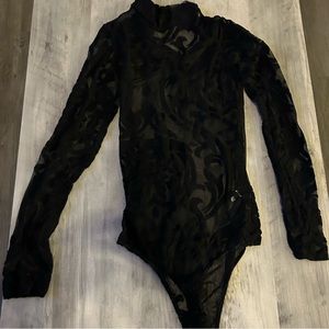 Black mesh bodysuit